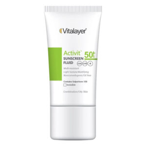 ضد آفتاب بی رنگ ویتالیر SPF50 پوست چرب