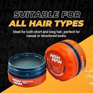 واکس حالت دهنده موی 02 نیشمن Nishman مدل Sport حجم 150 میل