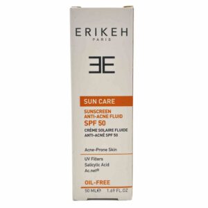 ضدآفتاب بی‌رنگ ضد جوش اریکه SPF 50 حجم 50میل