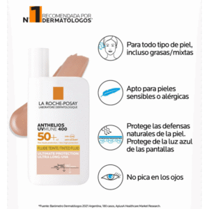 ضدآفتاب مینرال رنگی پوست حساس لاروش پوزای SPF50+ حجم 50میل