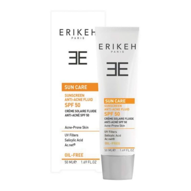 ضدآفتاب بی‌رنگ ضد جوش اریکه SPF 50 حجم 50میل