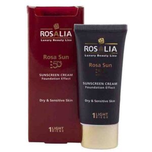 کرم ضد آفتاب رزالیا مناسب پوست خشک spf 50 لایت بژ  40میل