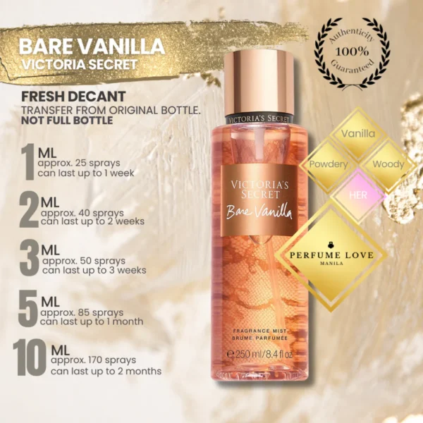 بادی اسپلش بر وانیلا ویکتوریا سکرت Bare Vanilla  حجم 250میل
