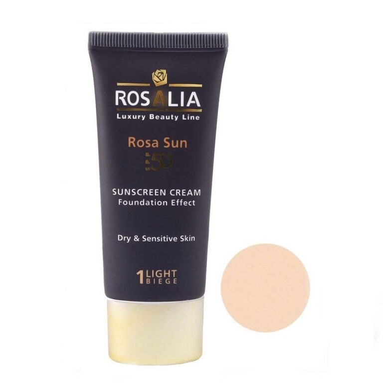 کرم ضد آفتاب رزالیا مناسب پوست خشک spf 50 لایت بژ  40میل