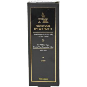ضد آفتاب بی‌ رنگ فاقد چربی اورلین Aurelène Photocare SPF 50+ حجم 40 میل
