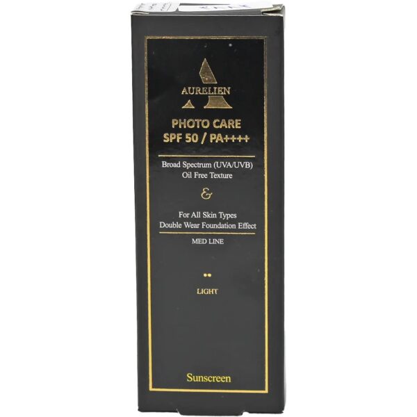 ضد آفتاب بی‌ رنگ فاقد چربی اورلین Aurelène Photocare SPF 50+ حجم 40 میل