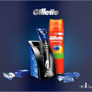 ست اصلاح ژیلت فیوژن پروگلاید استایلر به‌همراه ژل Ultra Sensitive
