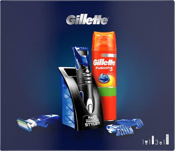 ست اصلاح ژیلت فیوژن پروگلاید استایلر به‌همراه ژل Ultra Sensitive