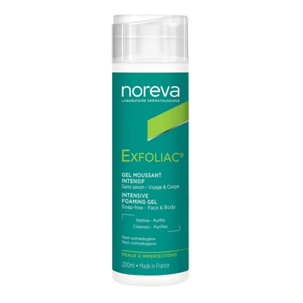 ژل شستشو صورت نوروا سری EXFOLIAC مدل INTENSIVE حجم 200 میل