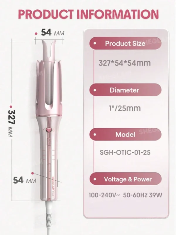 فر کننده مو شیگلم مدل Cupid's Charm One-Touch سایز 19 میلی متر