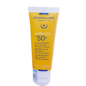 فلوئید ضد آفتاب بی رنگ آیسیس فارما مدل Uveblock با SPF50 حجم 40 میل