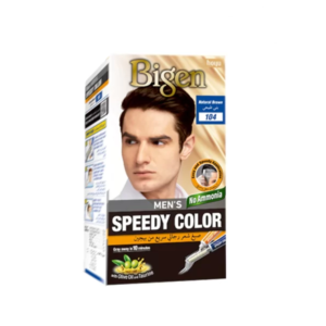 کیت رنگ مو مردانه بیگن سری Speedy Colour شماره 104 رنگ قهوه‌ای طبیعی 40میل