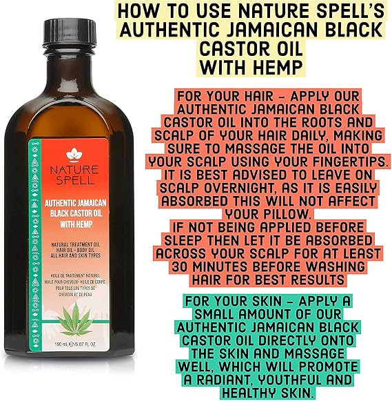 روغن مو و پوست سر نیچر اسپِل مدل Jamaican Black Castor and Hemp Oil Blend حجم 150 میل