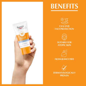 کرم ضد آفتاب اوسرین Sensitive Protect SPF50+ مخصوص پوست حساس 50 میل