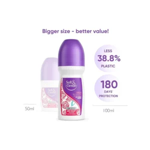مام رول ضد تعریق سافت اند جنتل مدل Fresh Blossom رایحه رز وحشی و وانیل 50 میل