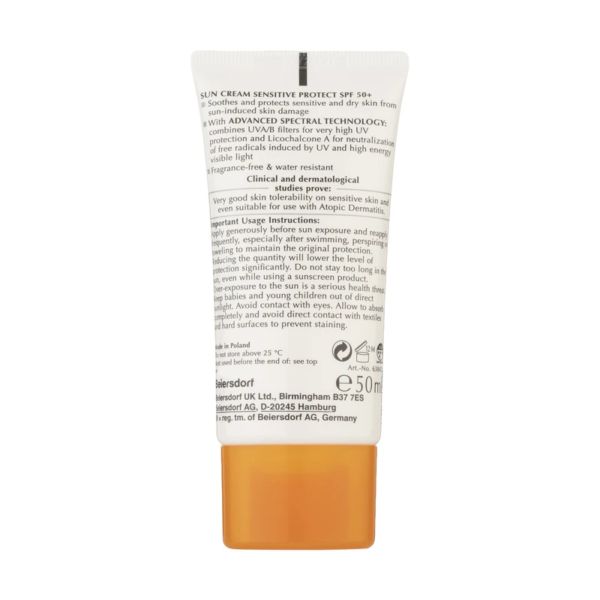 کرم ضد آفتاب اوسرین Sensitive Protect SPF50+ مخصوص پوست حساس 50 میل