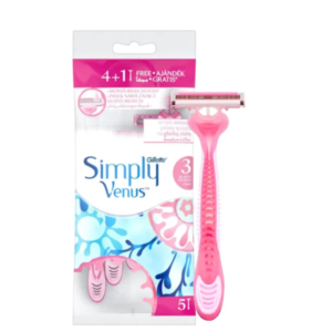 خودتراش ژیلت ونوس 3 تیغ مدل Simply Venus بسته 5 عددی