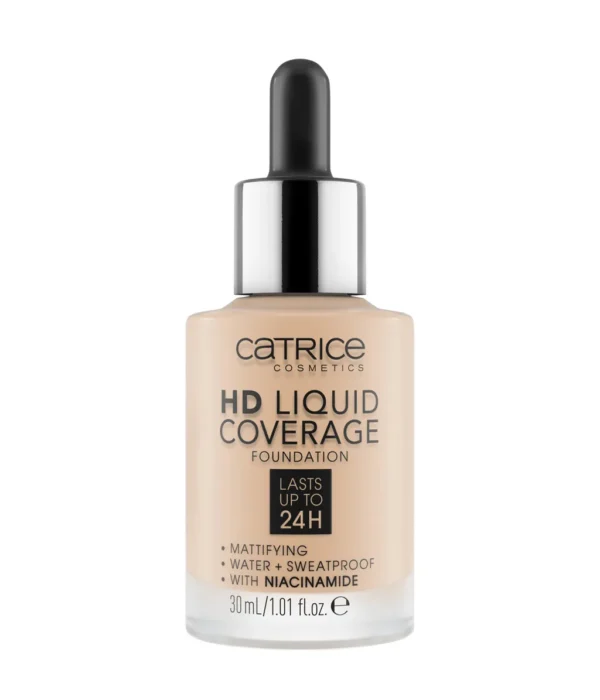 کرم پودر کاتریس Light Beige سری HD مدل Liquid Coverage شماره 10 حجم 30میل