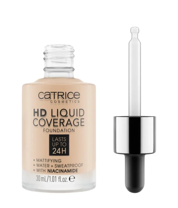 کرم پودر کاتریس Light Beige سری HD مدل Liquid Coverage شماره 10 حجم 30میل