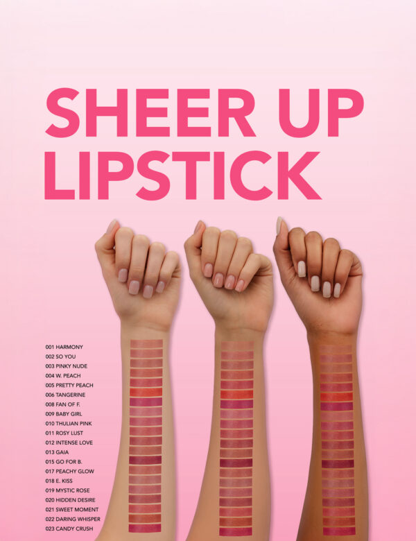 رژ لب جامد فلورمار مدل SHEER UP رنگ ROSY LUST شماره 011