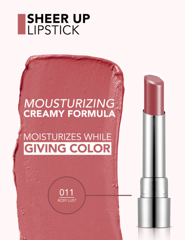 رژ لب جامد فلورمار مدل SHEER UP رنگ ROSY LUST شماره 011