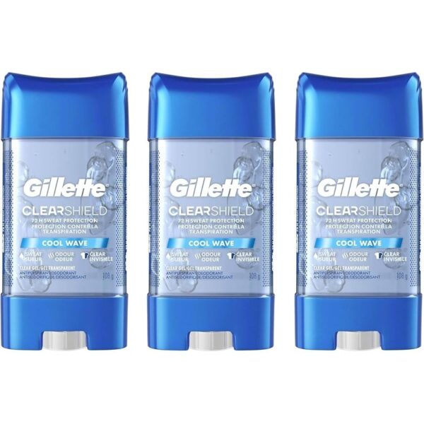 دئودورانت ضد تعریق مردانه ژیلت مدل CLEAR SHIELD Cool Wave وزن 107 گرم