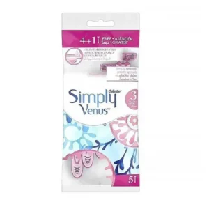 خودتراش ژیلت ونوس 3 تیغ مدل Simply Venus بسته 5 عددی