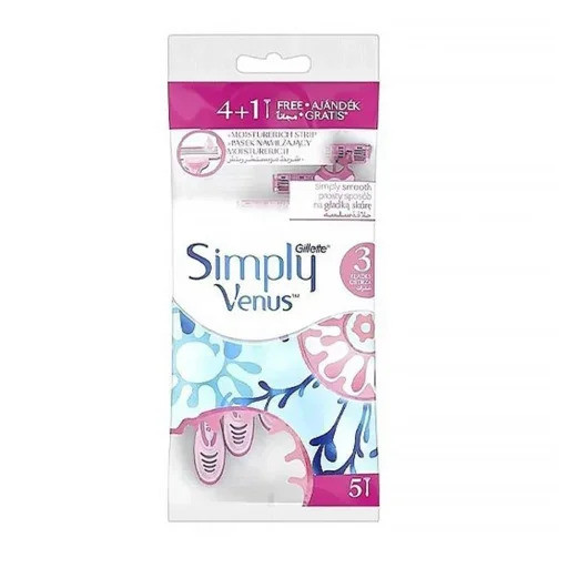 خودتراش ژیلت ونوس 3 تیغ مدل Simply Venus بسته 5 عددی