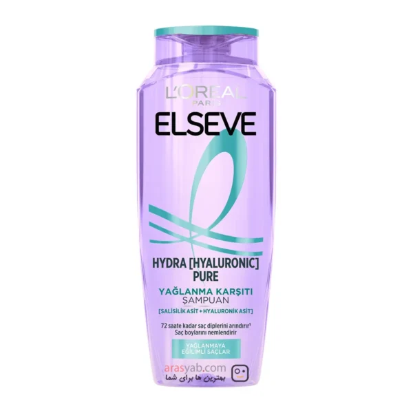 شامپو لورال Loreal موهای چرب مدل Hydra Hyaluronic Pure حجم 300 میل