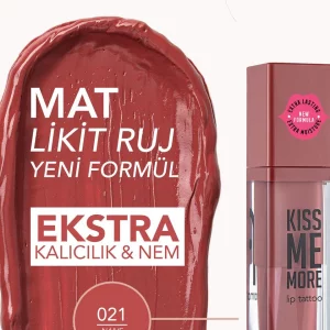 رژ لب مایع مات فلورمار Flormar مدل Kiss Me More شماره 021 رنگ Naive