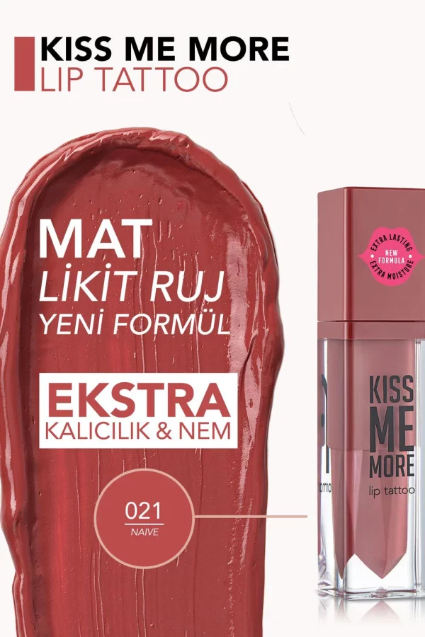 رژ لب مایع مات فلورمار Flormar مدل Kiss Me More شماره 021 رنگ Naive