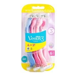 خود تراش زنانه ژیلت مدل Venus 3 Colors بسته 6 عددی