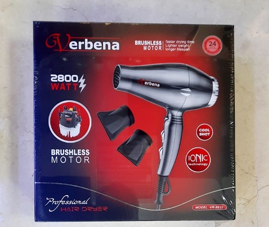 سشوار حرفه ای وربنا مدل VR9911 موتور ۲۸۰۰ وات