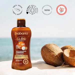 روغن برنزه کننده باباریا مدل Glow Effect حجم 200 میل