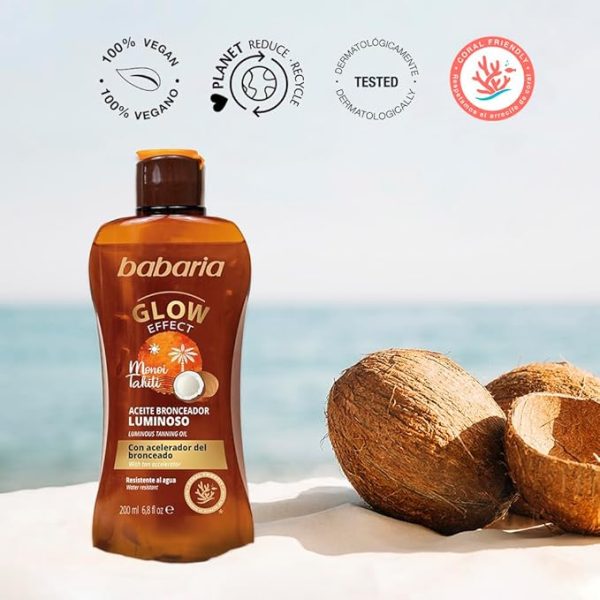 روغن برنزه کننده باباریا مدل Glow Effect حجم 200 میل