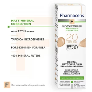 کرم‌پودر 020 NATURAL فارماسریز درموفلوئید معدنی و +SPF30 حجم 50میل 
