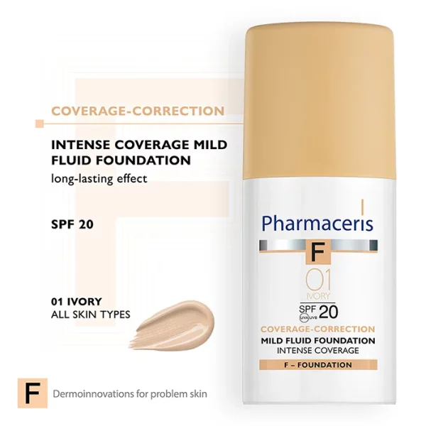 کرم‌پودر 01 IVORY فارماسریز اینتنس با پوشش قوی و spf20 حجم 30میل