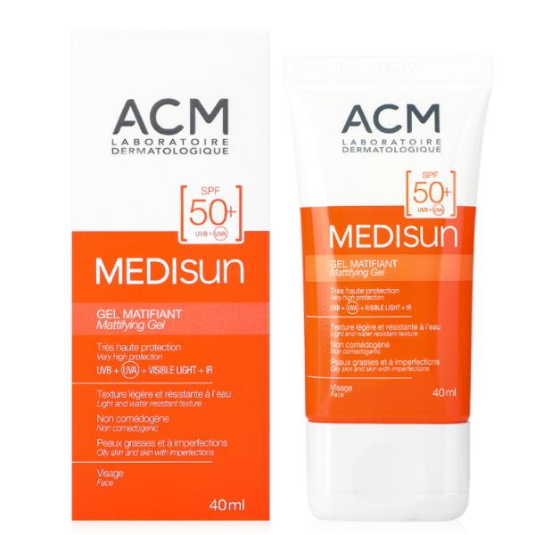 ژل ضد‌آفتاب مدیسان ای‌سی‌ام SPF50 مدل Medisun بی رنگ حجم 40میل