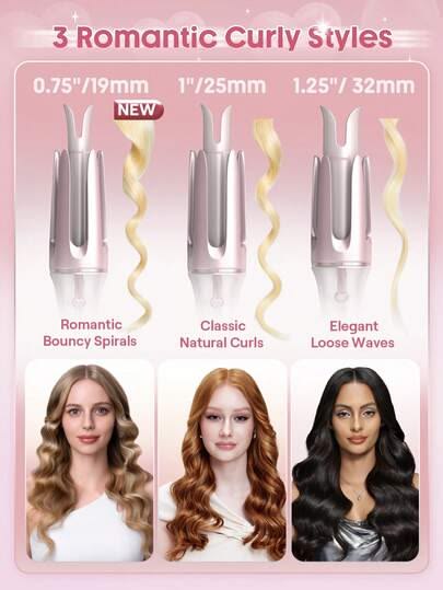 دستگاه کرلی‌مو صورتی شیگلم SHEGLAM 25mm