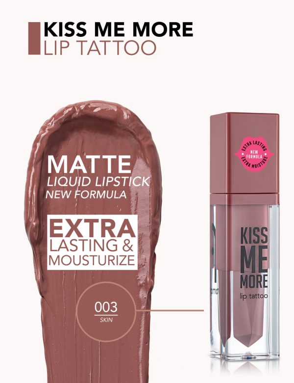 رژ لب مایع مات فلورمار مدل Kiss Me More شماره 003 رنگ Skin
