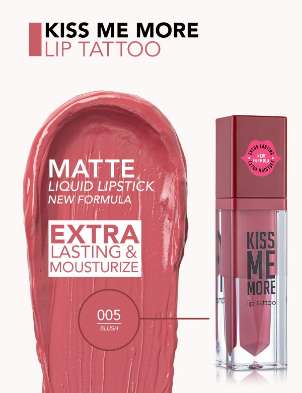 رژ لب مایع مات فلورمار مدل Kiss Me More شماره 005 رنگ Blush