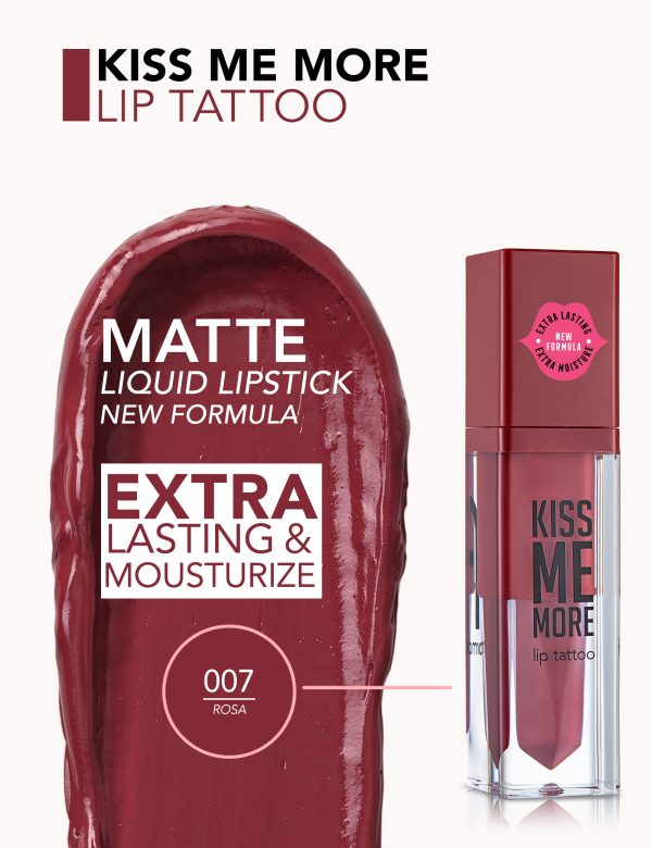 رژ لب مایع فلورمار مدل Kiss Me More شماره 007 رنگ Rosa