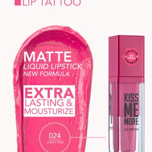 رژ لب مایع مات و بادوام فلورمار Kiss Me More شماره 024 رنگ Crazy Pink