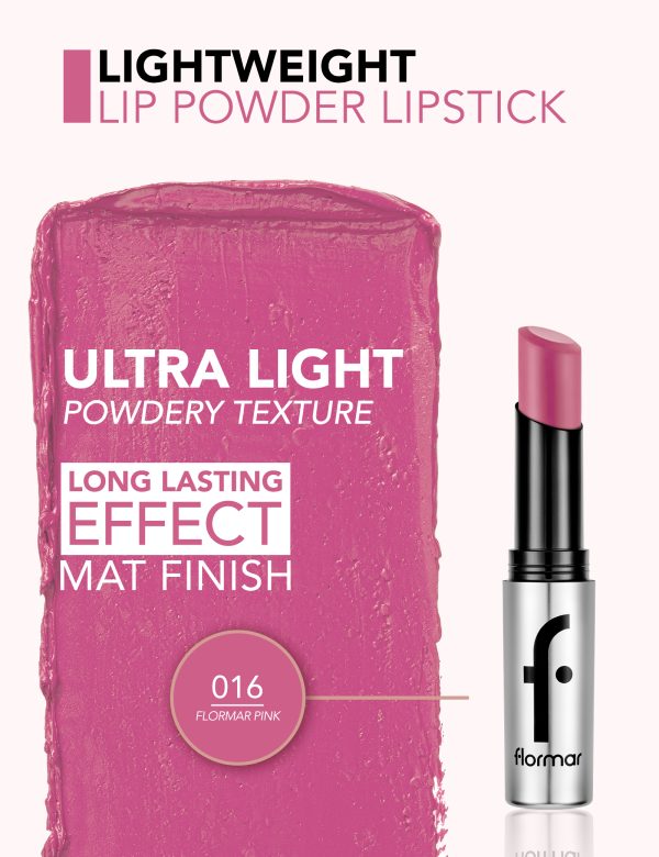 رژ لب جامد فلورمار مدل 016 رنگ Flormar Pink