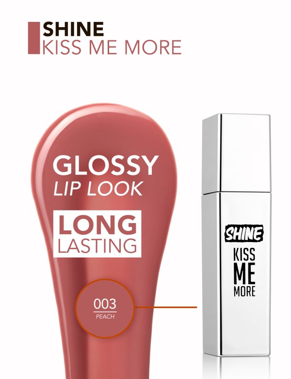 رژ لب مایع براق فلورمار Shine Kiss Me More شماره 003 رنگ هلویی