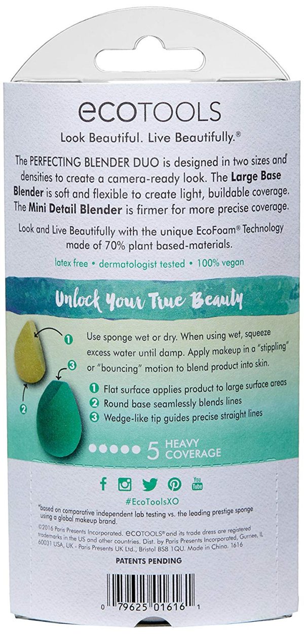 پد آرایشی اکوتولز مدل Perfecting Makeup Sponge Duo