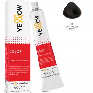 رنگ مو آلفاپارف سری یلو (Yellow) شماره 5.0 قهوه‌ای روشن طبیعی ۱۰۰ میل