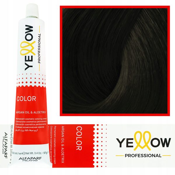 رنگ مو آلفاپارف سری یلو (Yellow) شماره 5.0 قهوه‌ای روشن طبیعی ۱۰۰ میل