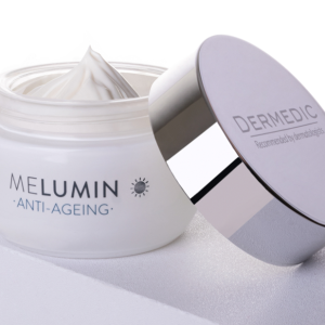 کرم روز روشن کننده و ضد لک درمدیک مدل Melumin SPF50+ حجم 50 میل