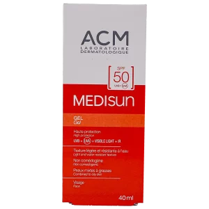 ژل ضد‌آفتاب مدیسان ای‌سی‌ام SPF50 مدل Medisun بی رنگ حجم 40میل